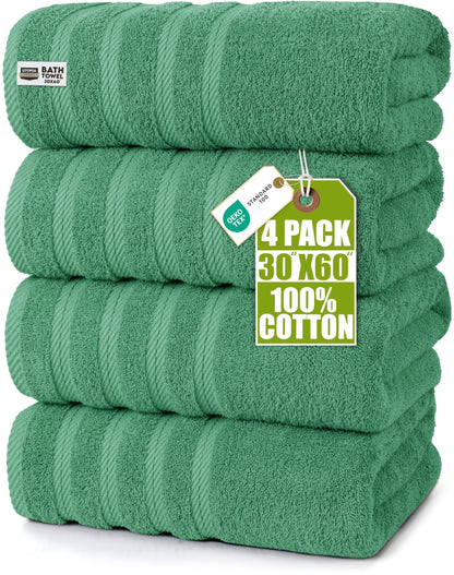 Utopia Towels 4 Pack XL Bath Towels, 30x60 in, Cotton, Grey