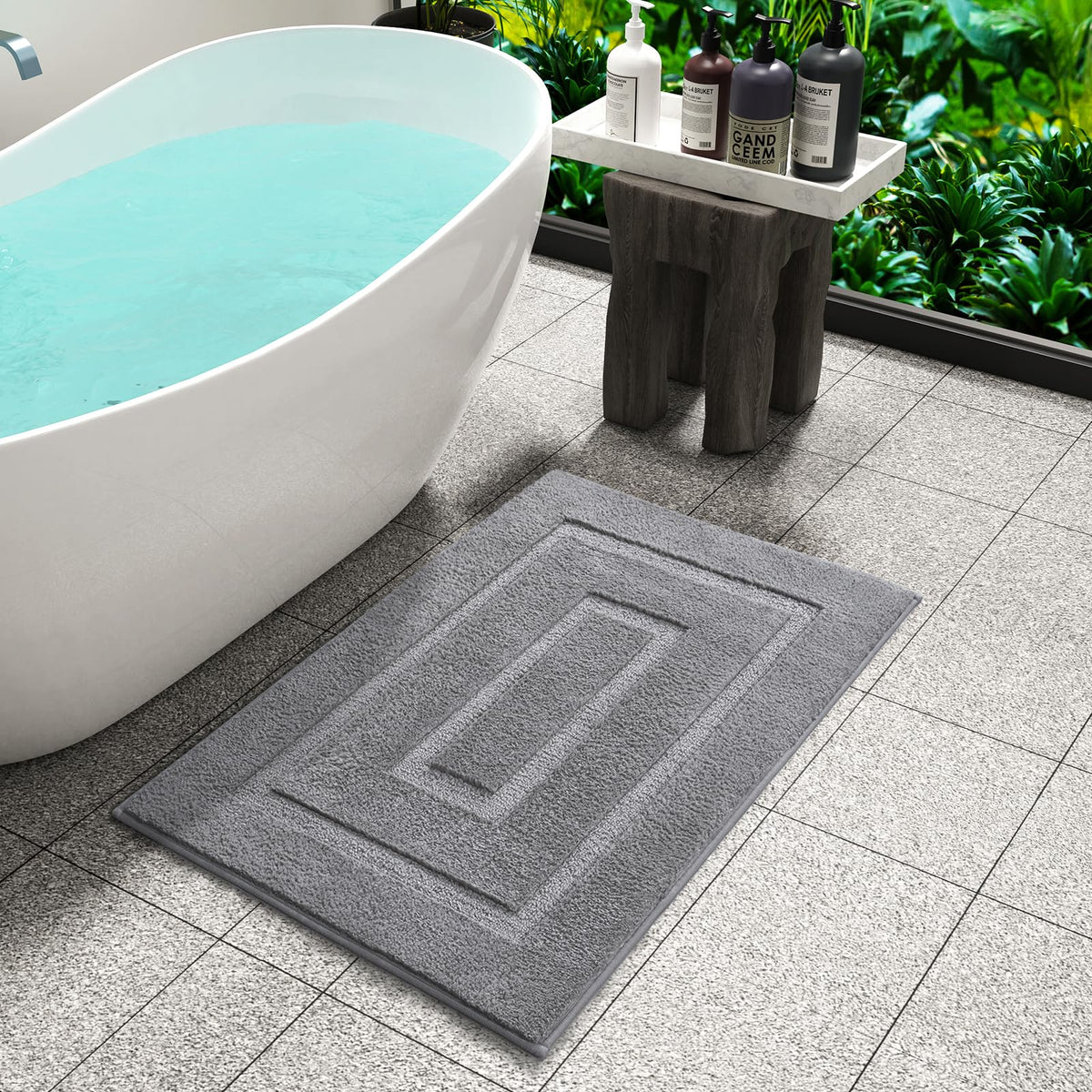 HOMORE Black Bathroom Rug 24x60 Inch Soft Absorbent Bathroom Runner Rug