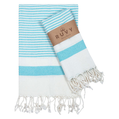 Ruvy Home Basics Turkish Hand Towels for Bathroom Set of 2 | 18"x40", Cotton | Decorative Towel for Bathroom, Kitchen, Dishcloth, Tea, Yoga, Face, Gym - Beige