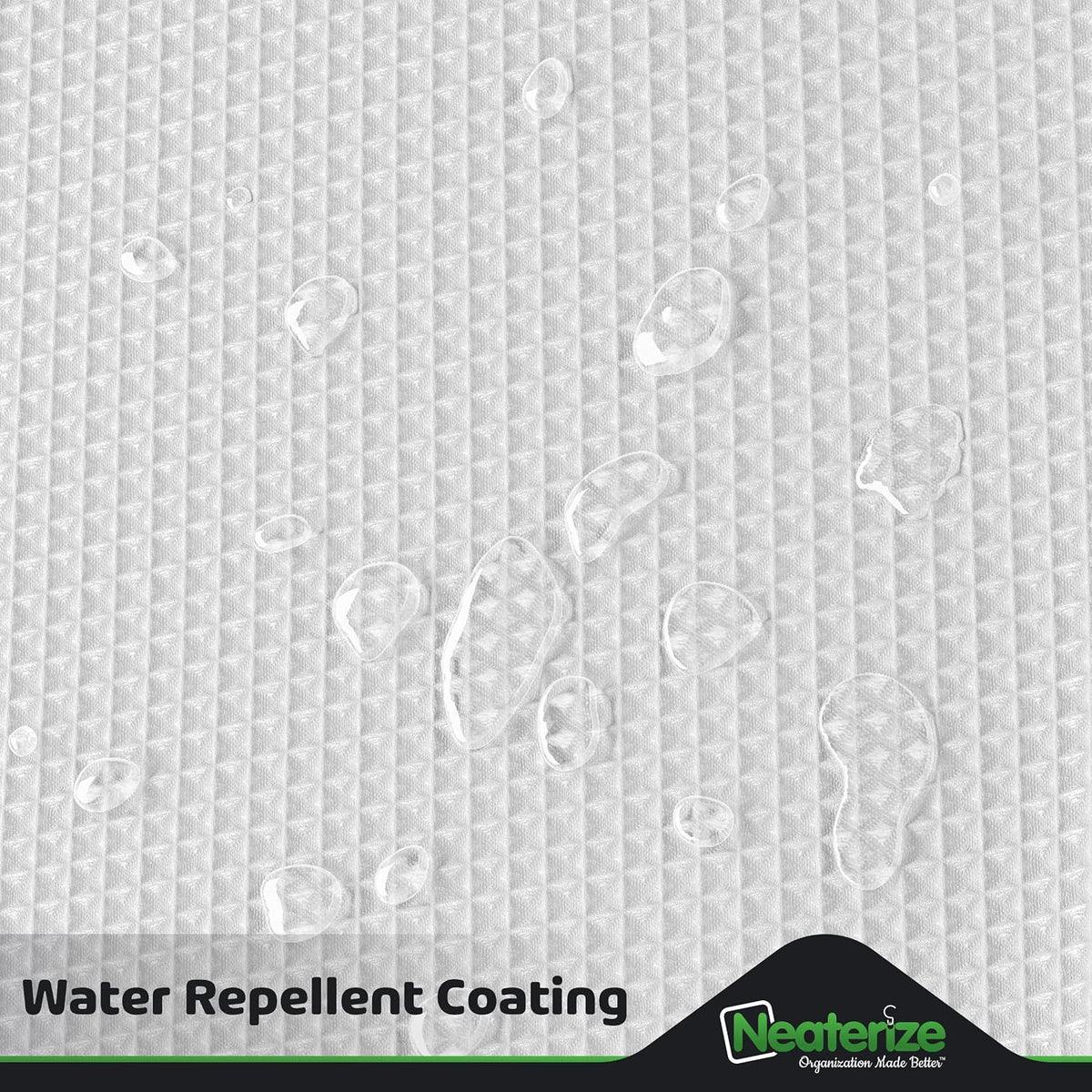 NEATERIZE Stall Shower Curtain White - Hotel Style Shower Curtains for Bathroom with Waffle Design, 36x72 Inches - White Fabric Shower Curtain - Cortinas de Baño Elegantes