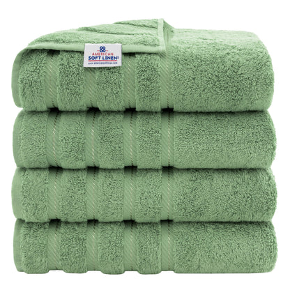 American Soft Linen 100% Cotton Luxury Turkish Towels, 4 PC Bath Towel Set