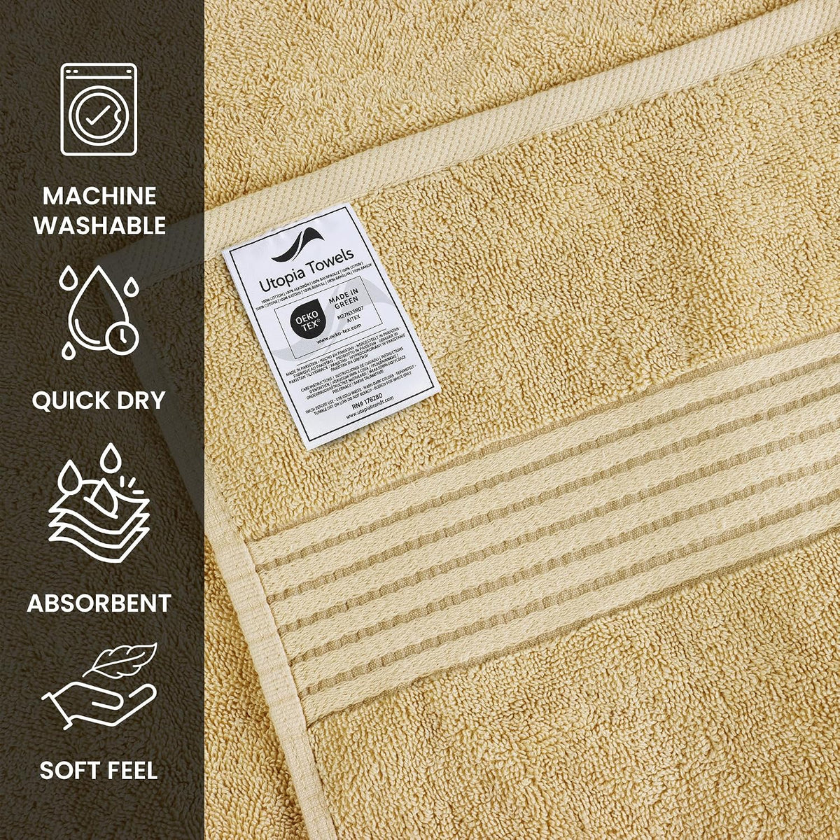 Utopia Towels 6 Pack Bath Towels, 27x54 in, 100% Cotton, Variety
