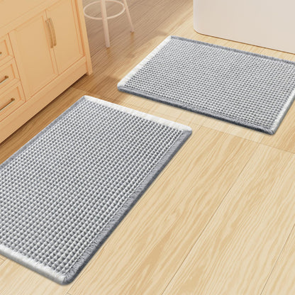 Smiry Waffle Bathroom Rugs Sets 2 Piece (30x20+24x16, Brown)