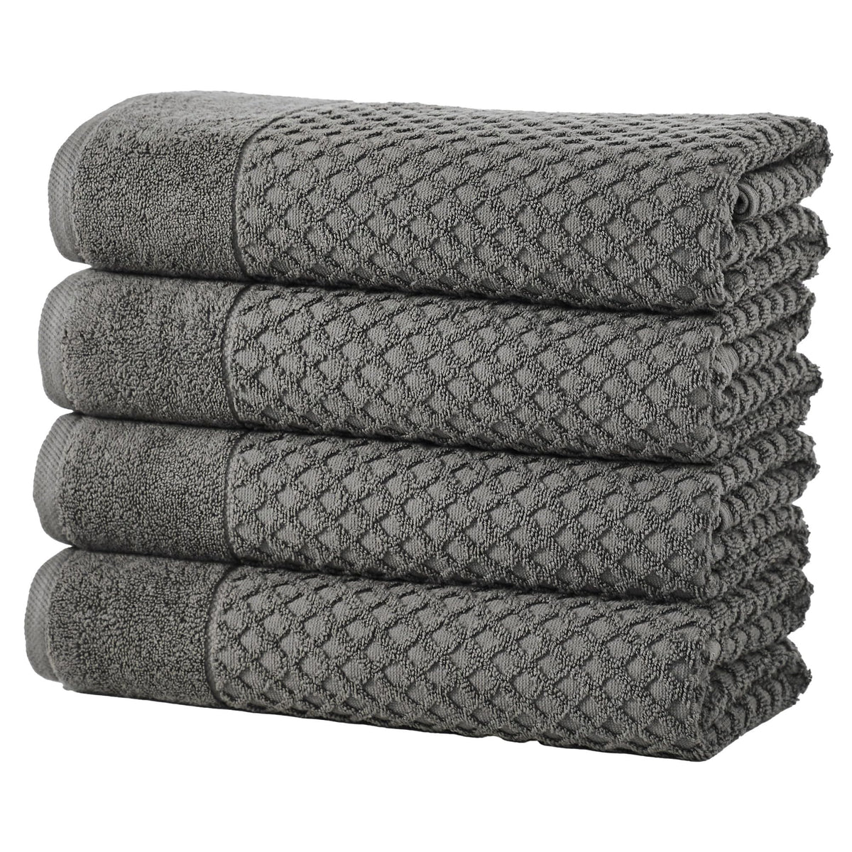 Great Bay Home Bath Towels - 100% Cotton 6 Piece Towel Set - Diamond Waffle Weave - Absorbent, Durable, Quick-Dry Towels for Bathroom (Copper)