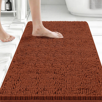 Bcoimo Bath Rug Mat,Sage Chenille High Absorbent Long Bathroom Runner Rugs