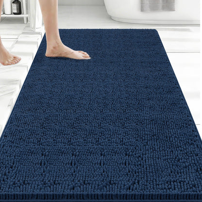Bcoimo Small Bath Rug Mat,24x17 Chenille High Absorbent Latte Bathroom Mats