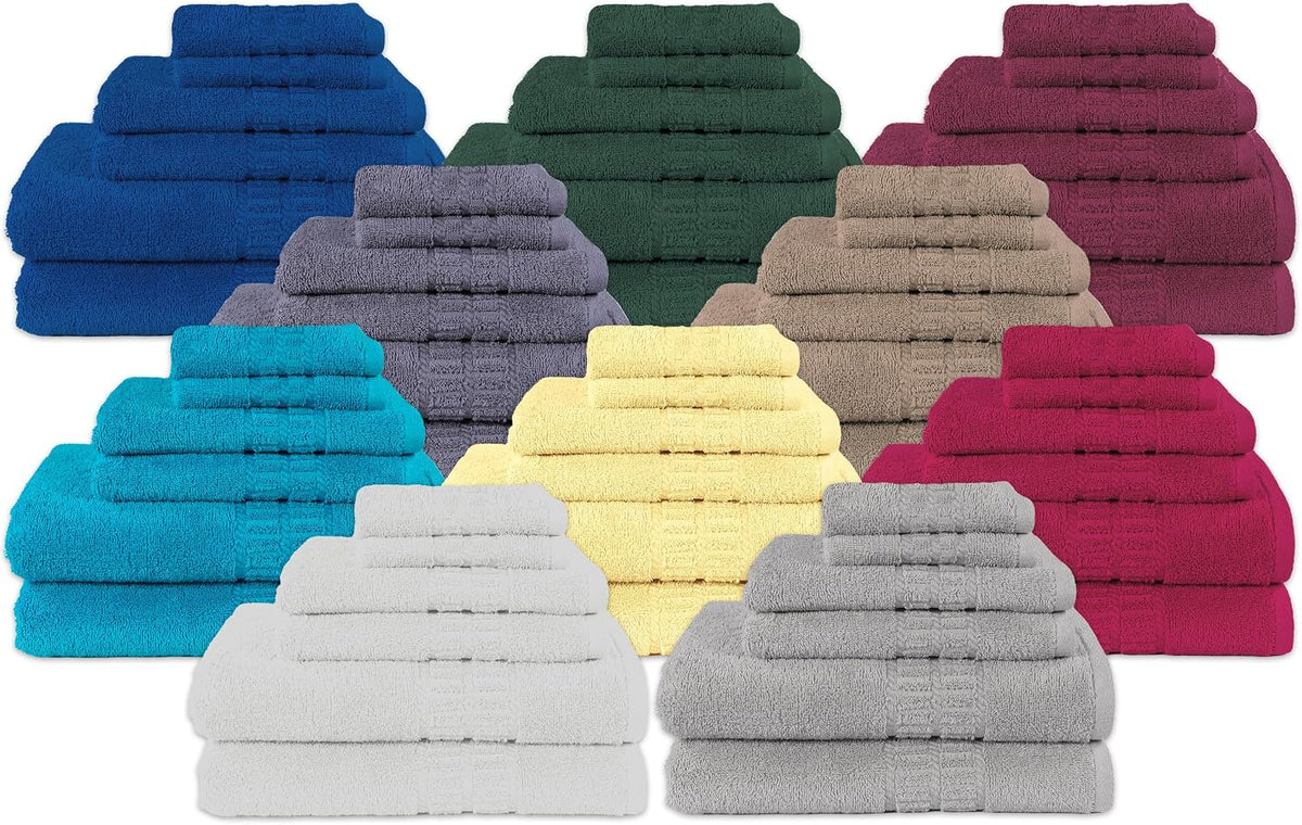 MyPillow MyTowels 6 Piece Towel Set - 100% Cotton Soft Absorbent Towels for Bathroom, 2 Bath Towels, 2 Hand Towels, 2 Washcloths [MyTowels 6-Piece Set, Khaki]