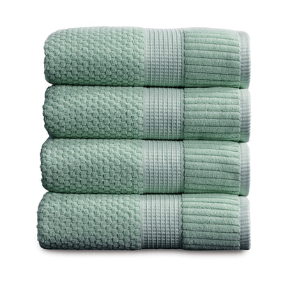 NY Loft 100% Cotton 4-Pack Bath Towel Set | White | Oeko-TEX | Quick-Dry