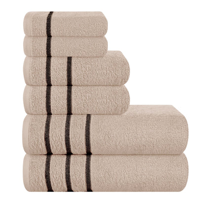 MyOwn Ultra Soft 6 Pack Cotton Towel Set, Contains 2 Bath Towels 28x55 inch, 2 Hand Towels 16x24 inch & 2 Wash Coths 12x12 inch, Ideal Everyday use, Compact & Lightweight - Pink, 71662