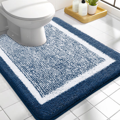 OLANLY Small Bathroom Rugs 24x16, Soft Absorbent Microfiber Bath Rugs, Grey