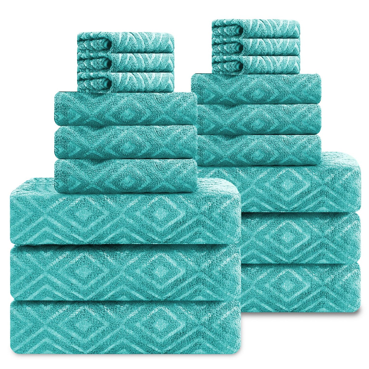 Smuge 18-Piece Bath Towel Set, Include 6 Bath Towel Sheets, 6 Hand Towels and 6 Washcloths - Highly Absorbent Quick Dry 100% Microfiber,Ultra Soft Bathroom Towel Set (Dark Gray)