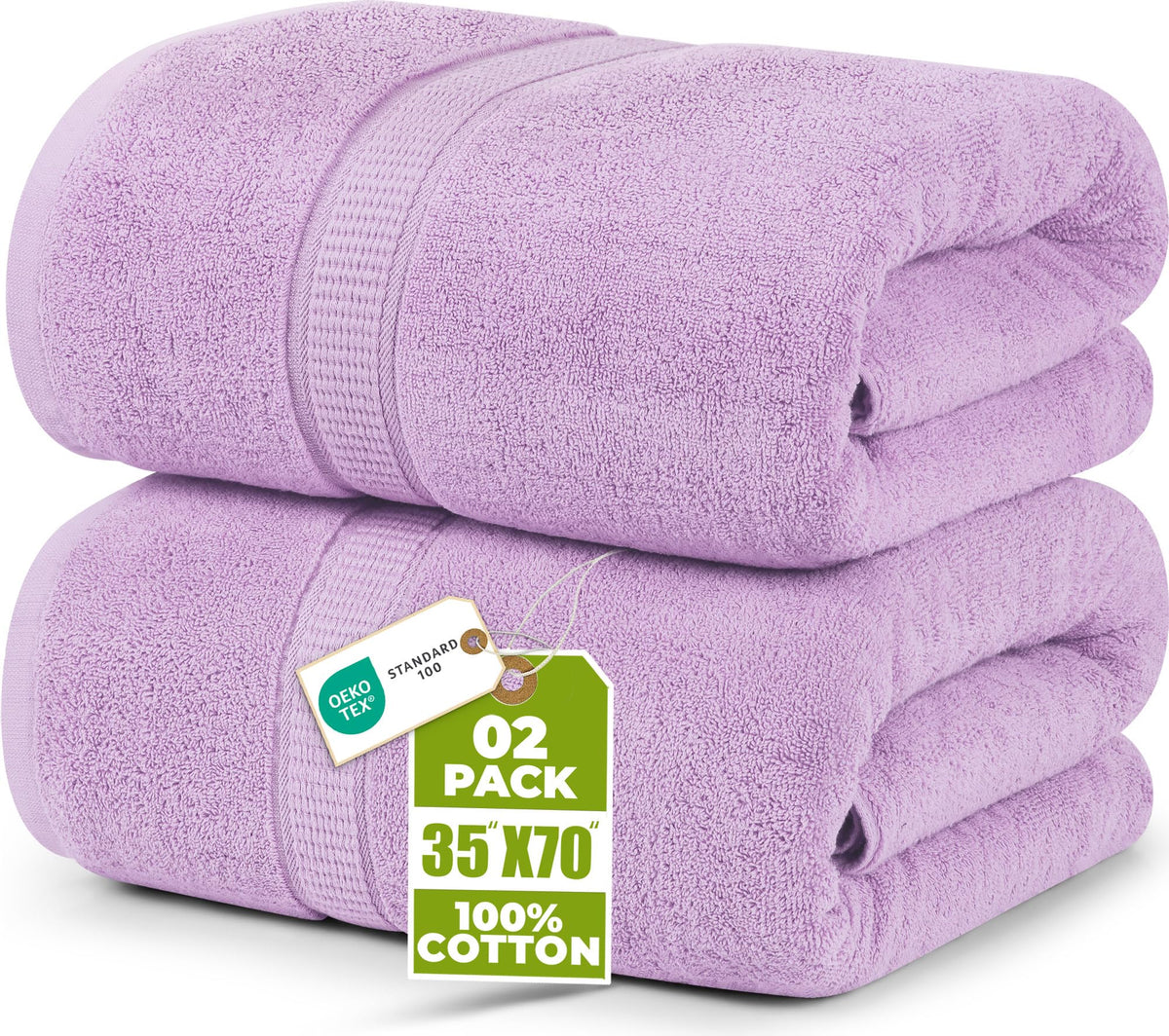 Utopia Towels Jumbo Bath Sheets, 2 Pack, 35x70 in, 600 GSM Cotton, Grey
