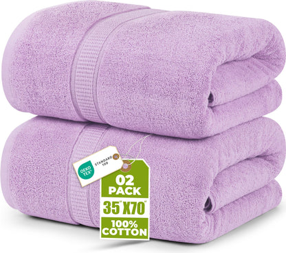 Utopia Towels Jumbo Bath Sheets, 2 Pack, 35x70 in, 600 GSM Cotton, Grey