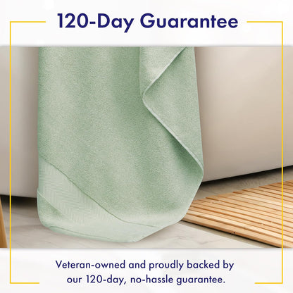 Alusa Home Ultra Soft & Plush Viscose from Bamboo Bath Towels - 700 GSM Luxury Bath Towels - 6 Piece Set - Super Absorbent & Quick Drying (Eucalyptus Green)