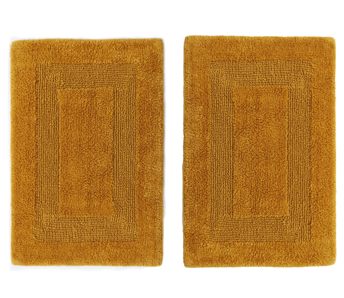 COTTON CRAFT 2 Pack Reversible Bath Mat Rug - Soft Luxurious -17x24- Ivory