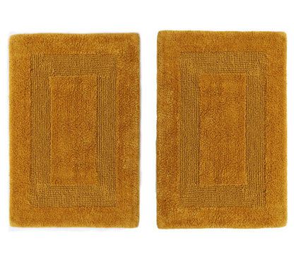 COTTON CRAFT 2 Pack Reversible Bath Mat Rug - Soft Luxurious -17x24- Ivory