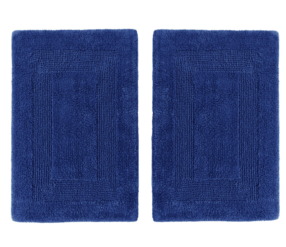 COTTON CRAFT 2 Pack Reversible Bath Mat Rug - Soft Luxurious -17x24- Ivory