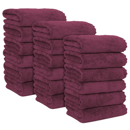 MOONQUEEN 6 Pack Premium Hand Towels - Quick Drying - Microfiber Coral Velvet Highly Absorbent Towels - Multipurpose Use as Hotel, Bathroom, Shower, Spa, Hand Towel 16 x 28 inches (Brown)