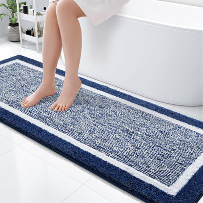 OLANLY Small Bathroom Rugs 24x16, Soft Absorbent Microfiber Bath Rugs, Grey