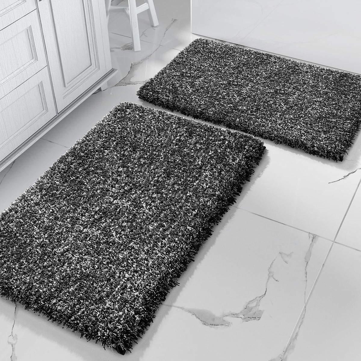 Yimobra Bathroom Rugs Sets 2 Piece, 32x20+24x17, Light Green and White