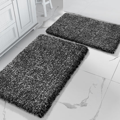 Yimobra Bathroom Rugs Sets 2 Piece, 32x20+24x17, Light Green and White