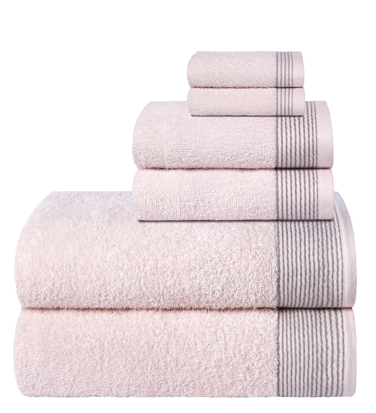 Belizzi Home 100% Cotton Ultra Soft 6 Pack Towel Set, Contains 2 Bath Towels 28x55 inchs, 2 Hand Towels 16x24 inchs & 2 Washcloths 12x12 inchs, Compact Lightweight & Highly Absorbant - Black
