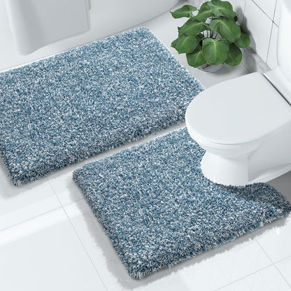 Yimobra Bathroom Rugs Sets 2 Piece, 32x20+24x17, Light Green and White