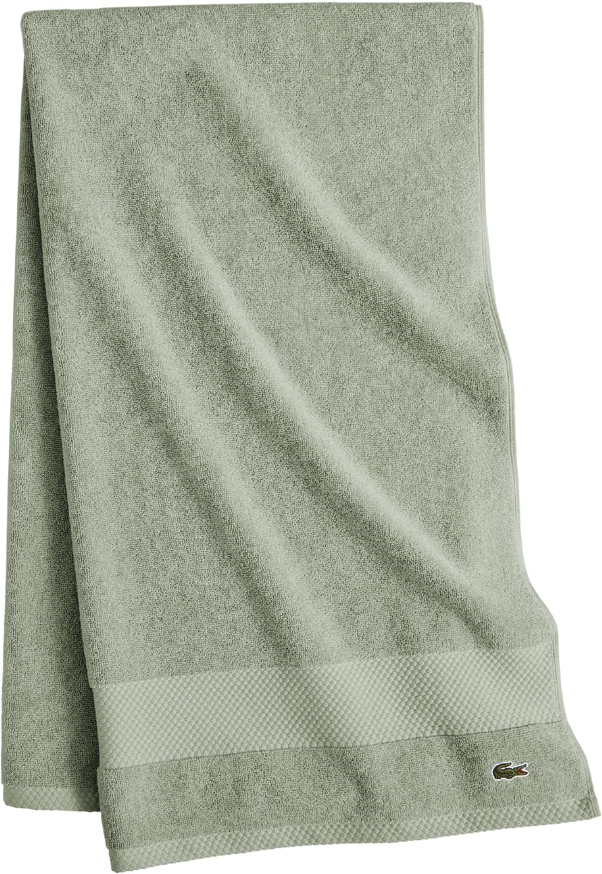Lacoste Heritage 100% Supima Cotton Bath Towel 30" x 54", White
