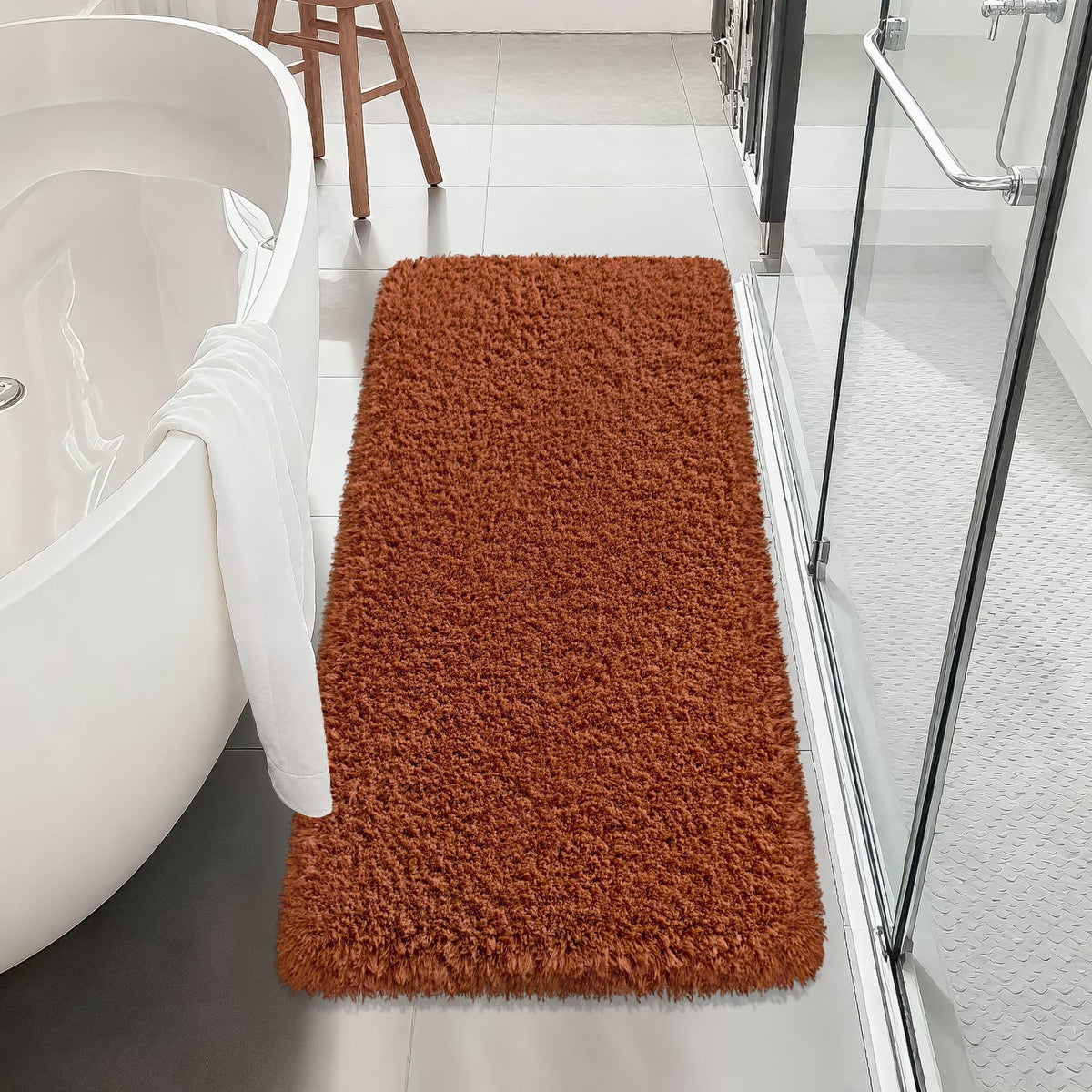 Pink Bathroom Rugs Non Slip 30"x20",Absorbent Bath Mat Quick Dry