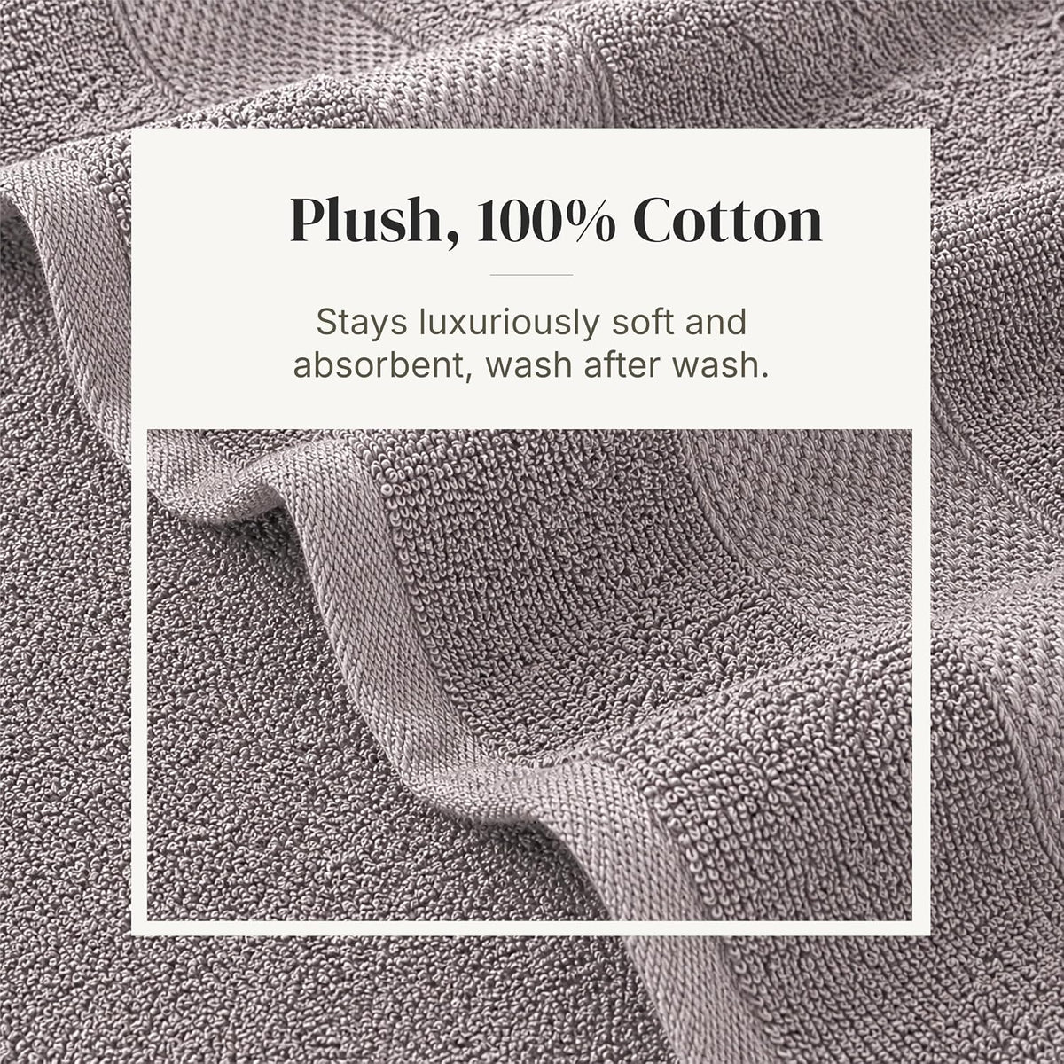 Modern Threads 6 Piece Bath Towel Set – Bathroom Towel Set with 2 Bath Towels, 2 Hand Towels & 2 Washcloths – 100% Cotton, Soft & Absorbent – Waffle (Classic Taupe)