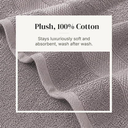 Modern Threads 6 Piece Bath Towel Set – Bathroom Towel Set with 2 Bath Towels, 2 Hand Towels & 2 Washcloths – 100% Cotton, Soft & Absorbent – Waffle (Classic Taupe)