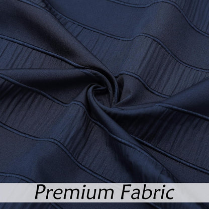 Central Park Navy Blue Shower Curtains Gathered Stripe Seersucker Puckered Ruffle Decorative Pattern for Modern Elegant Bathroom Spa Hotel with Buttonholes 70"x72", Not Waterproof