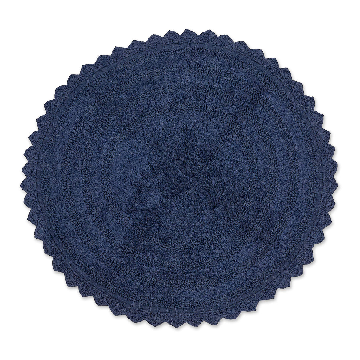 DII Crochet Collection Reversible Bath Mat, Small Oval, 17x24, Dark Green