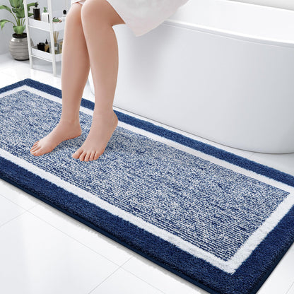 OLANLY Small Bathroom Rugs 24x16, Soft Absorbent Microfiber Bath Rugs, Grey