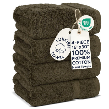 Chakir Turkish Linens 100% Cotton 4-Pack Bath Towels 27x54, Gray