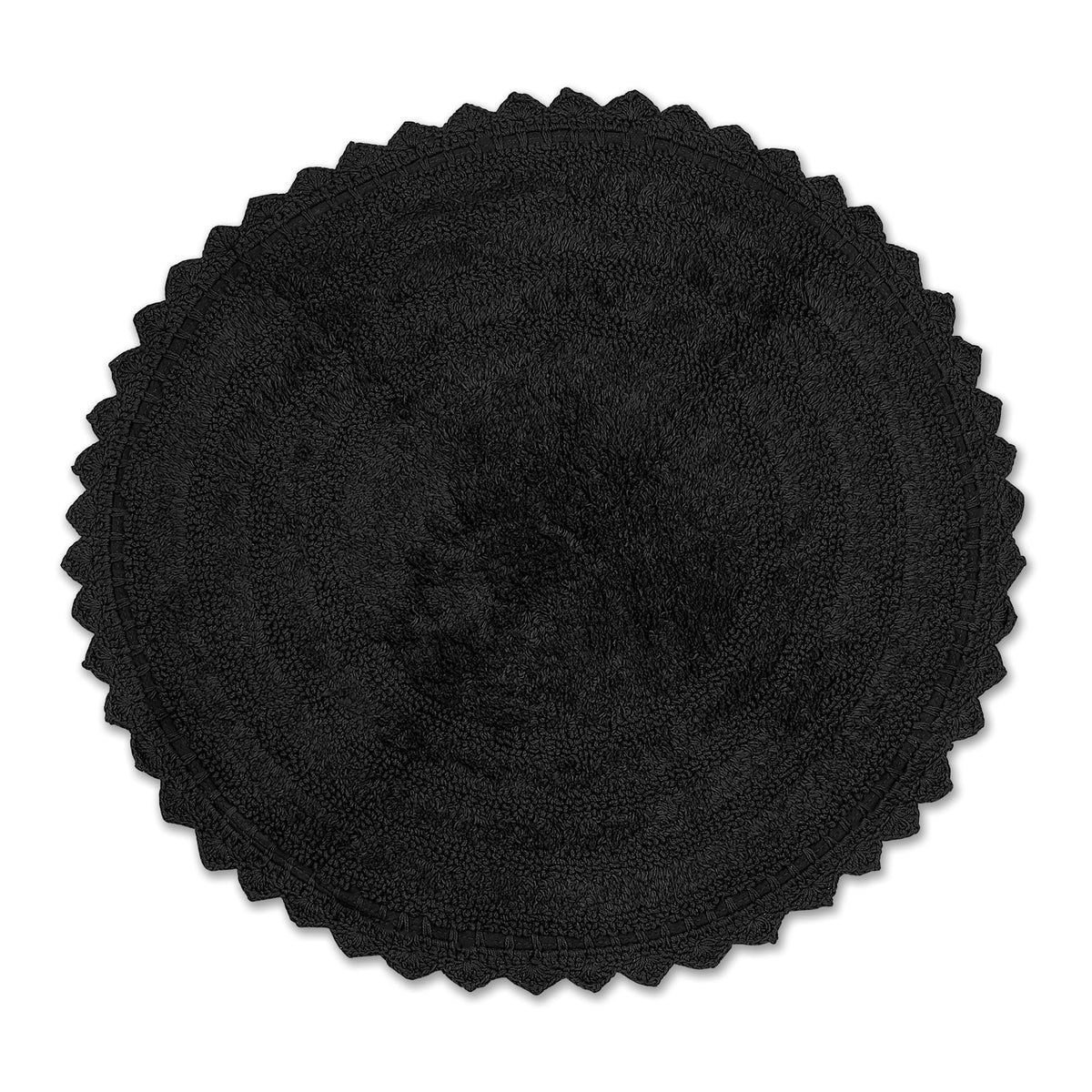 DII Crochet Collection Reversible Bath Mat, Small Oval, 17x24, Dark Green