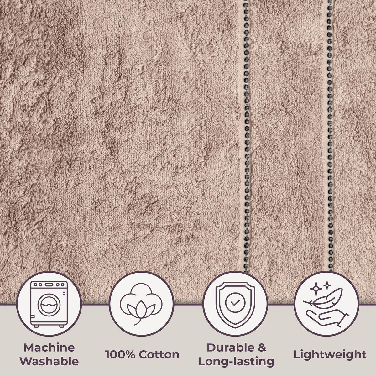 Lavish Home Bathroom Towels Set, Bathroom Accessories, Taupe, Set of 6