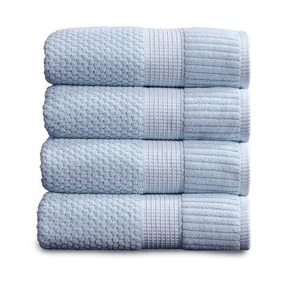NY Loft 100% Cotton 4-Pack Bath Towel Set | White | Oeko-TEX | Quick-Dry