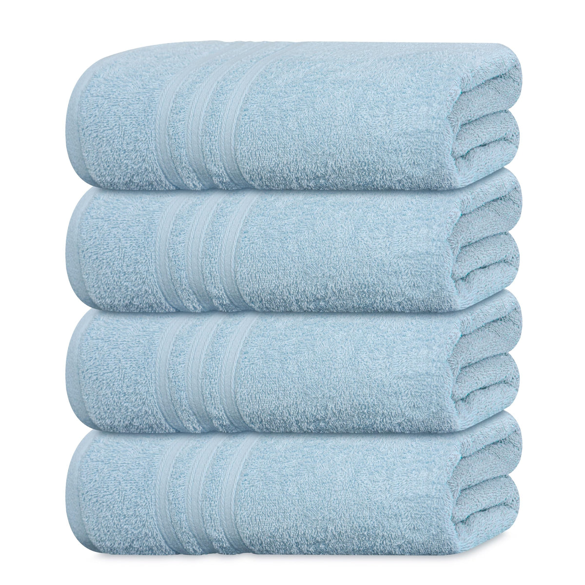 Tens Towels 4 Piece Bath Towels 27x54 Inches, Sky Blue