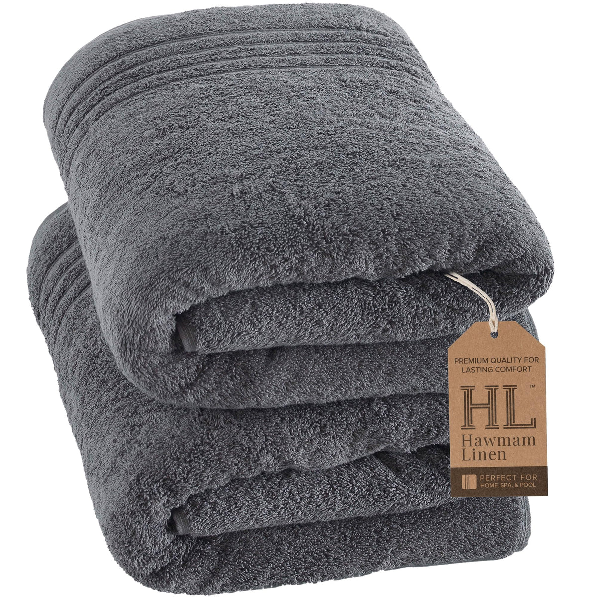 Hawmam Linen Cream 6 Piece Bath Towels Set for Bathroom Original Turkish Cotton Soft, Absorbent and Premium 2 Bath Towels, 2 Hand Towels, 2 Washcloths (Sea Salt)