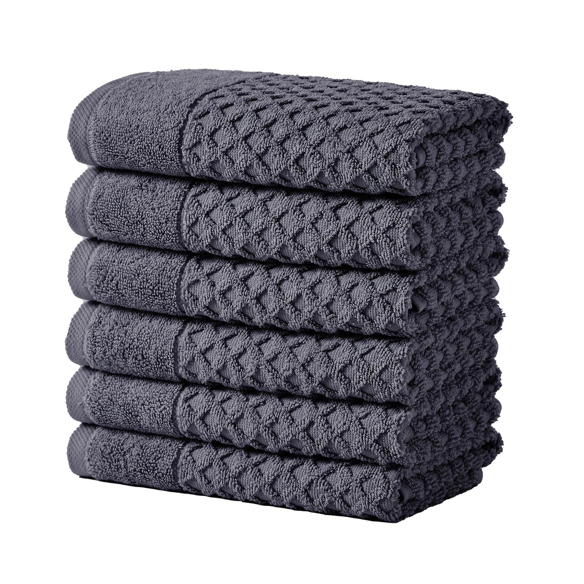 Great Bay Home Bath Towels - 100% Cotton 6 Piece Towel Set - Diamond Waffle Weave - Absorbent, Durable, Quick-Dry Towels for Bathroom (Copper)