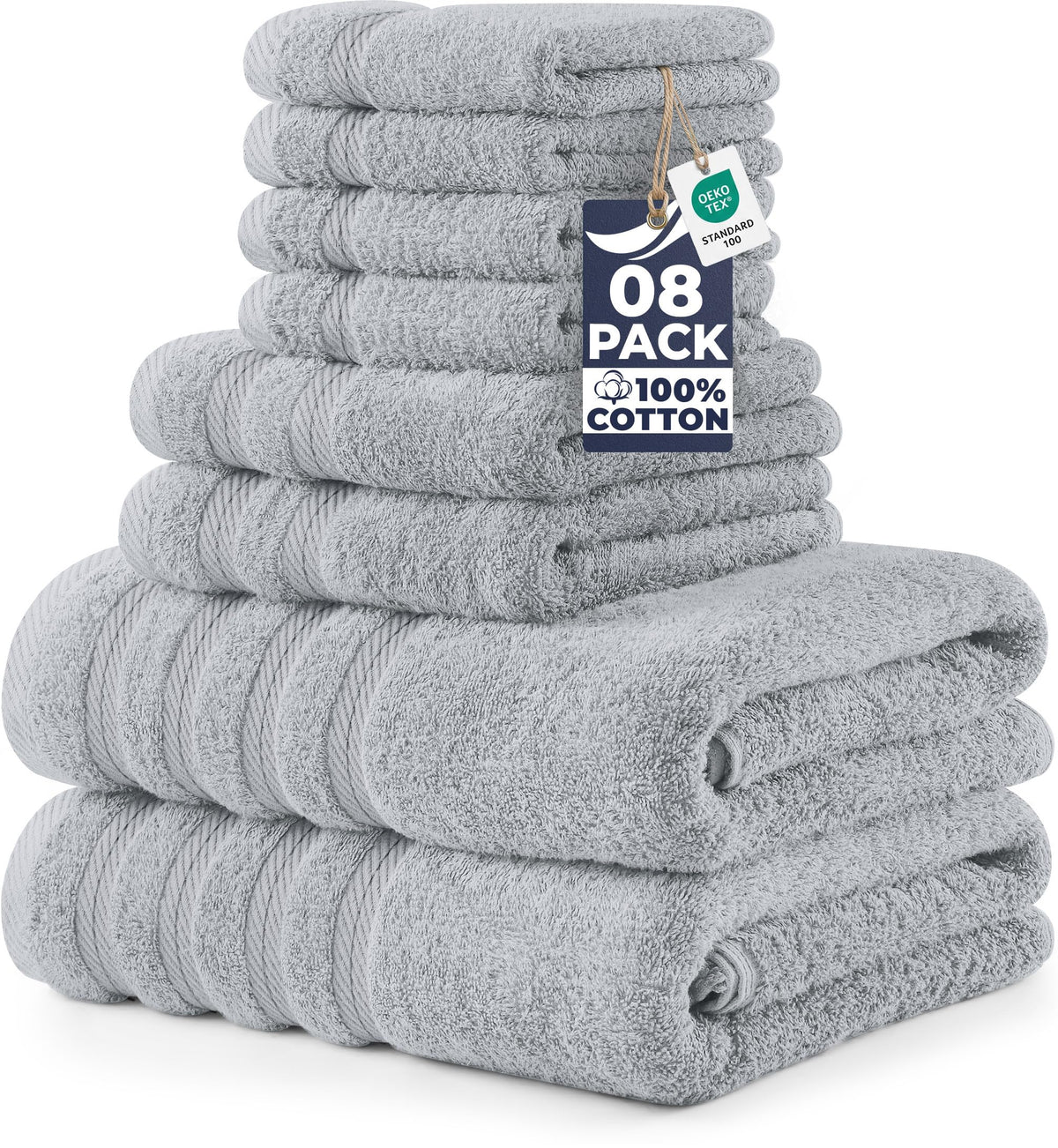 Utopia Towels 4 Pack XL Bath Towels, 30x60 in, Cotton, Grey