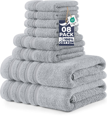 Utopia Towels 4 Pack XL Bath Towels, 30x60 in, Cotton, Grey