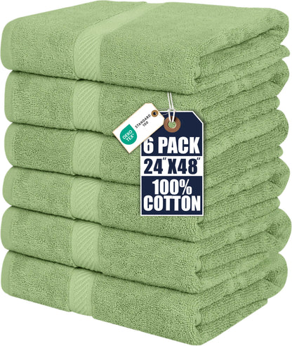 Utopia Towels 6 Pack Medium Bath Towels, 24x48 in, 500 GSM Cotton, White