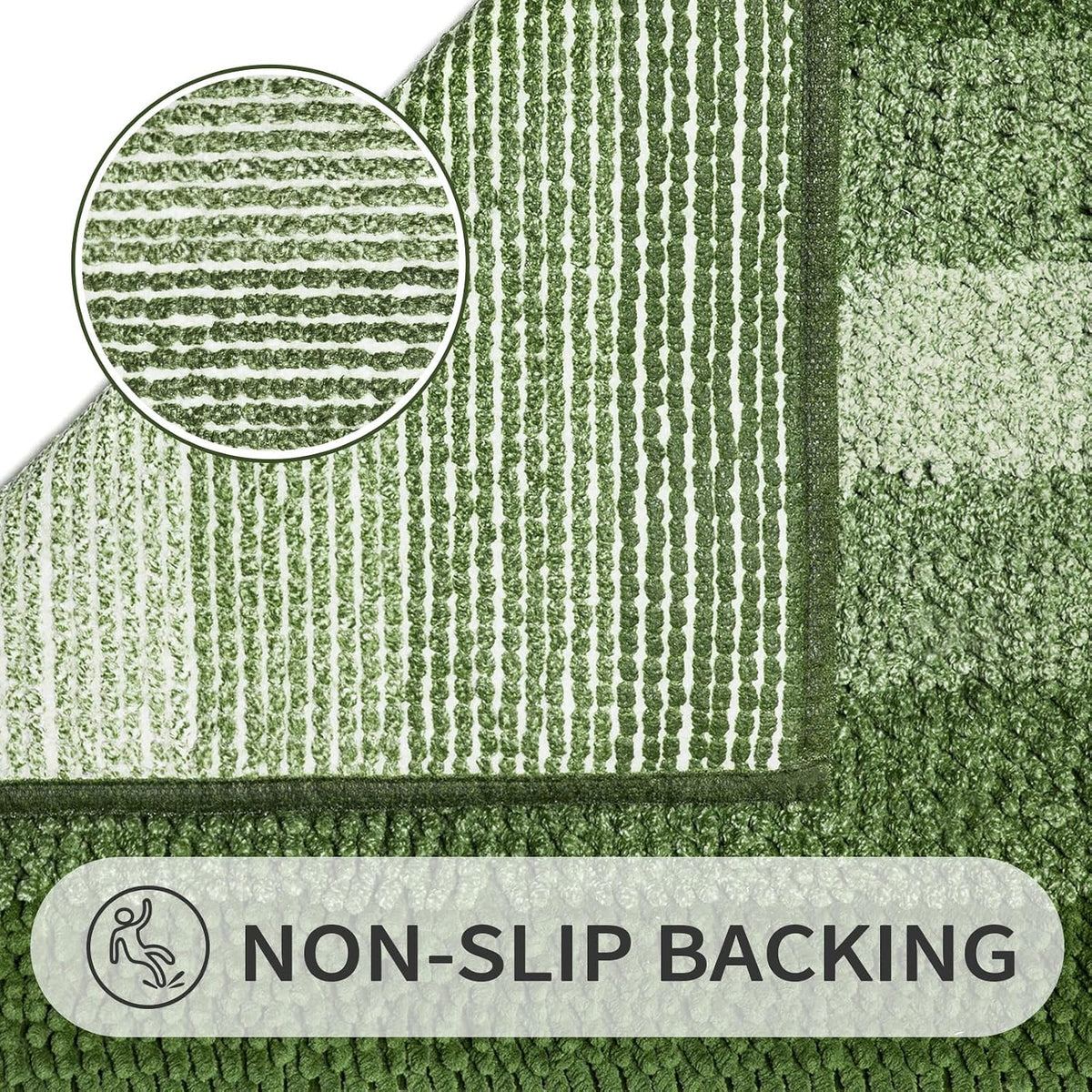 Gibelle Chenille Bathroom Rug Set 2 Piece - Non Slip Bath Mat 16x24, 20x32
