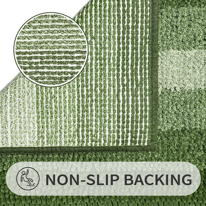 Gibelle Chenille Bathroom Rug Set 2 Piece - Non Slip Bath Mat 16x24, 20x32