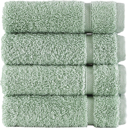 Hawmam Linen Cream 6 Piece Bath Towels Set for Bathroom Original Turkish Cotton Soft, Absorbent and Premium 2 Bath Towels, 2 Hand Towels, 2 Washcloths (Sea Salt)