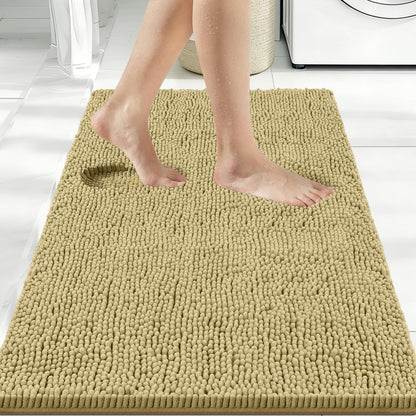 Bcoimo Bath Rug Mat,Sage Chenille High Absorbent Long Bathroom Runner Rugs