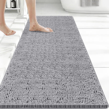 Bcoimo Small Bath Rug Mat,24x17 Chenille High Absorbent Latte Bathroom Mats