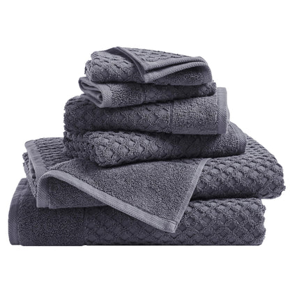 Great Bay Home Bath Towels - 100% Cotton 6 Piece Towel Set - Diamond Waffle Weave - Absorbent, Durable, Quick-Dry Towels for Bathroom (Copper)